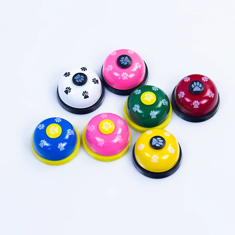 

2020 New Pets Supplies Cats Dogs Interactive Educational Toys Paw Print Pet Bell, As picture