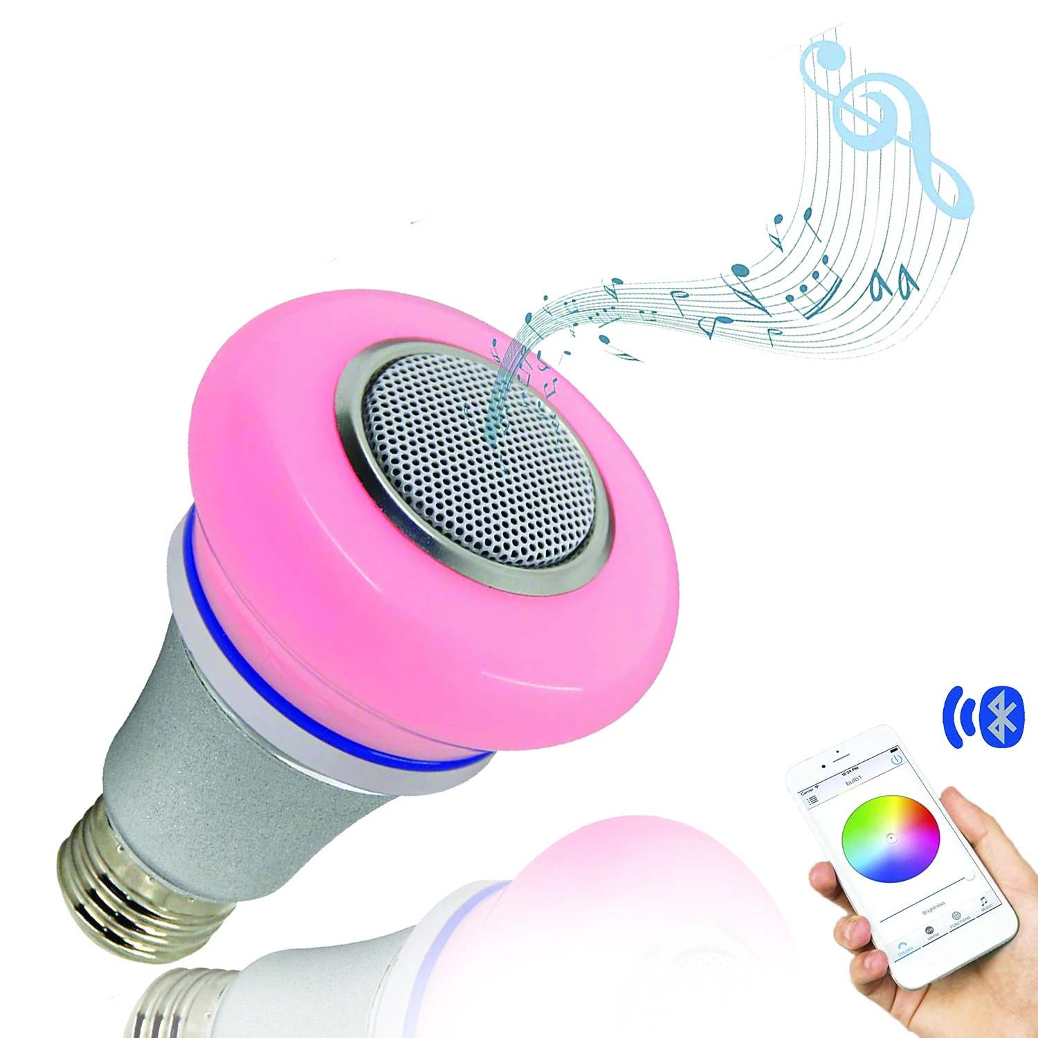 best seller  8W E27 app control led bulb bluetooth speaker with RGB color changing ambiance