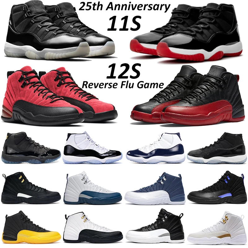 

Mens basketball shoes 11 retro Jubilee 25th Anniversary Bred Concord 12 retro Reverse Flu Game Dark women sneakers 11 retro