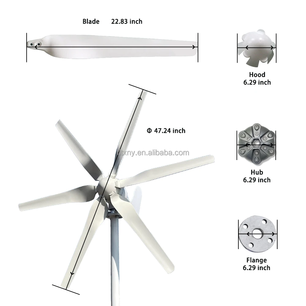 

Spain warehouse fast delivery 1000W 800W 5blades 12V/24V 48V Wind Turbine Wind Generator For Home use