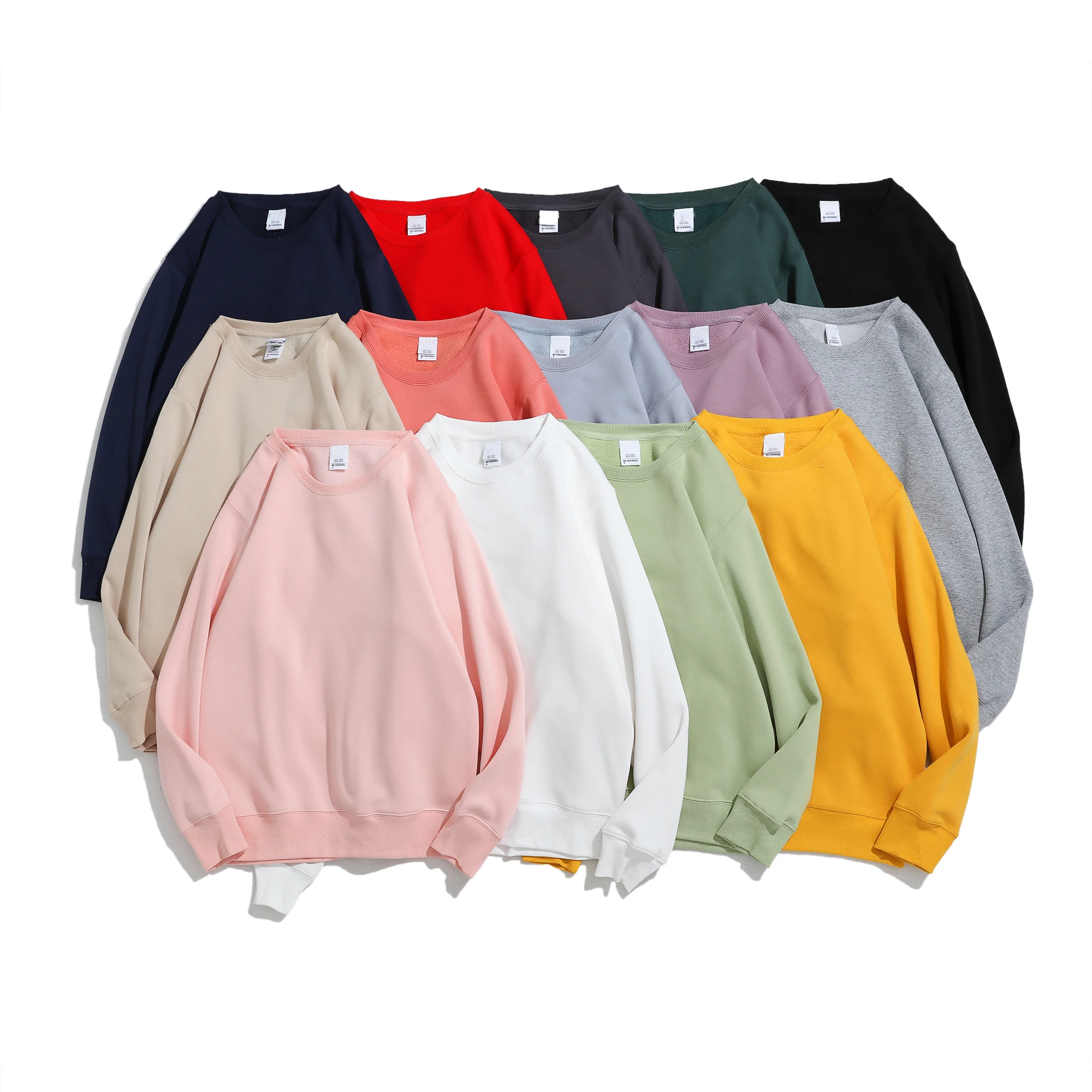 
Plain Custom Long Sleeves Round Collar Comfortable Unisex Fleece Sweatshirt  (1600089926422)