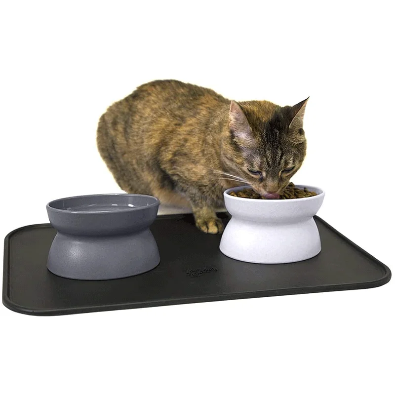 

Raised Cat Bowls Elevated Pet Feed Bowl Spine Stress Free Dog Cat Pet Slow Food Feeder Feeding Food Water Elevated Bowls, Multiple