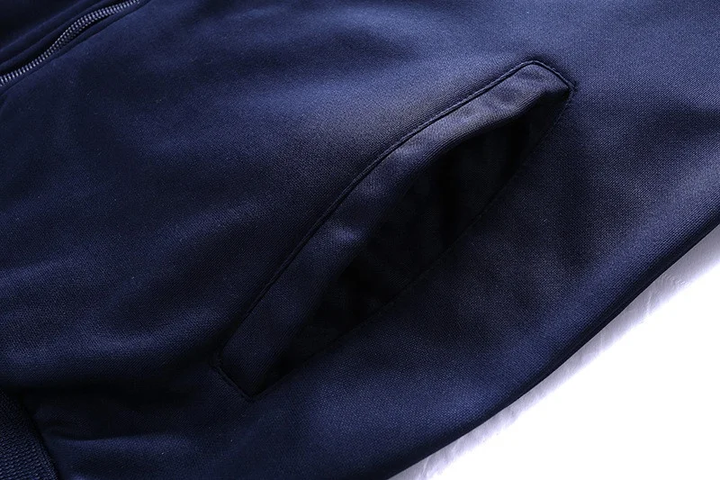 

Men's Autumn Winter Sport Casual Pure Color Simple Suit Business Suit Long Sleeve Jumper High Collar Suit in Stock, As show