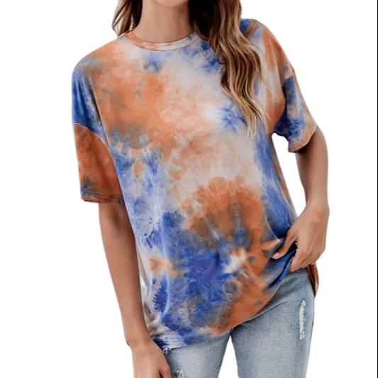 

High quality woman t-shirts tie-dye womens oversize t shirt