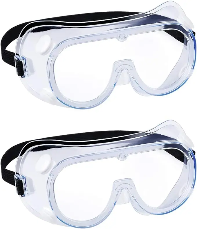 

Anti-Fog Protective Clear Lens Wide-Vision Adjustable Chemical Splash Eye Protection Soft Lightweight Safety Goggles Glasses