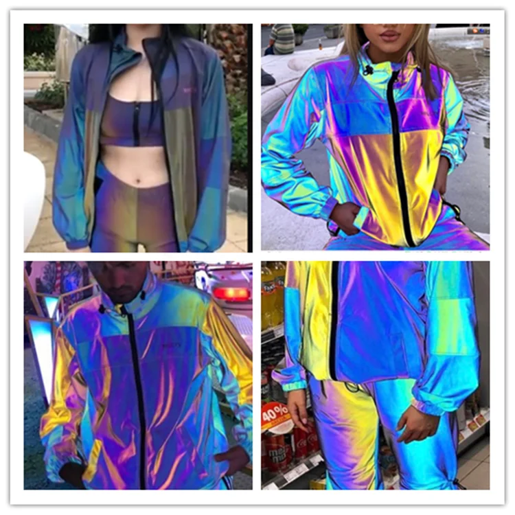 
Cheap fashionable clothing usage leather holographic iridescent fabric 