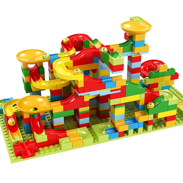 

Hot Sale Marble Race Run Big Block Compatible Building Blocks Funnel Slide Blocks DIY Big Bricks Toys For Children