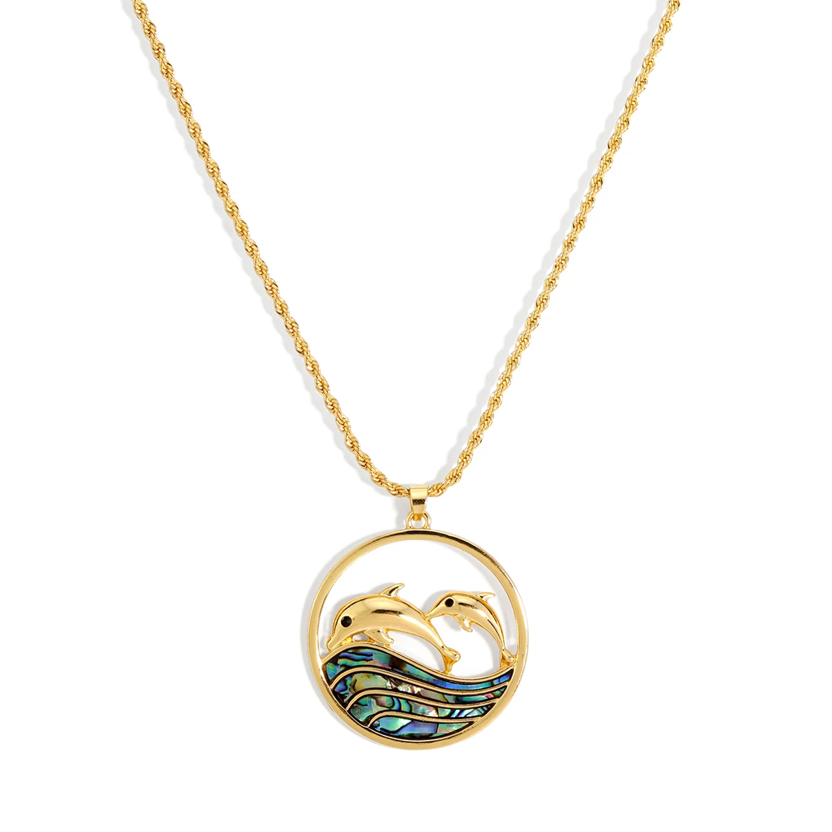 

hawaiian jewelry wholesale gold plated round pendant abalone shell jewelry pendant necklace