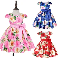

Muslim Wedding Mexican Embroidered Wholesale Lovely Flower Girl Rose Printed Dress