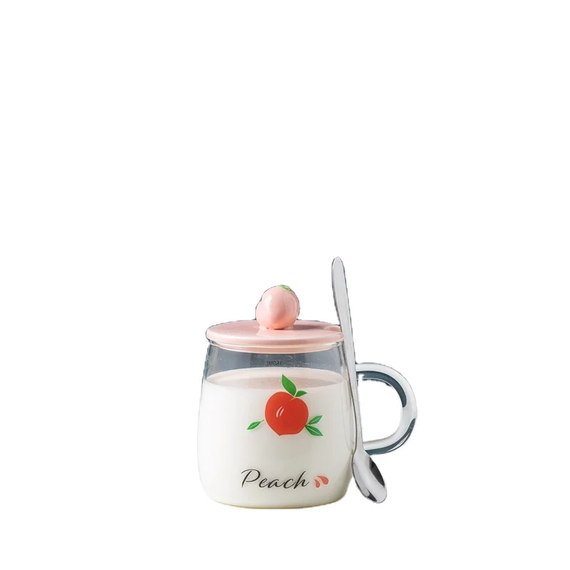 

Fine Quality Handmade Peach Gift Clear Glass Customize Cofee Cups Mugs
