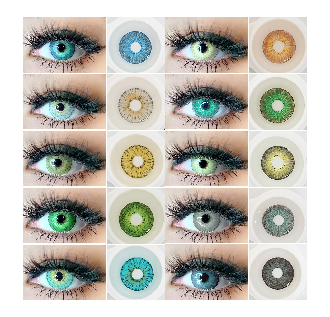 

EYESHARE 1 Pair NEW Fashion Lenses New York Color Soft Big Eye Cosplay Contact Lenses for Eyes acuvue oasys trendrehab lens, 12color