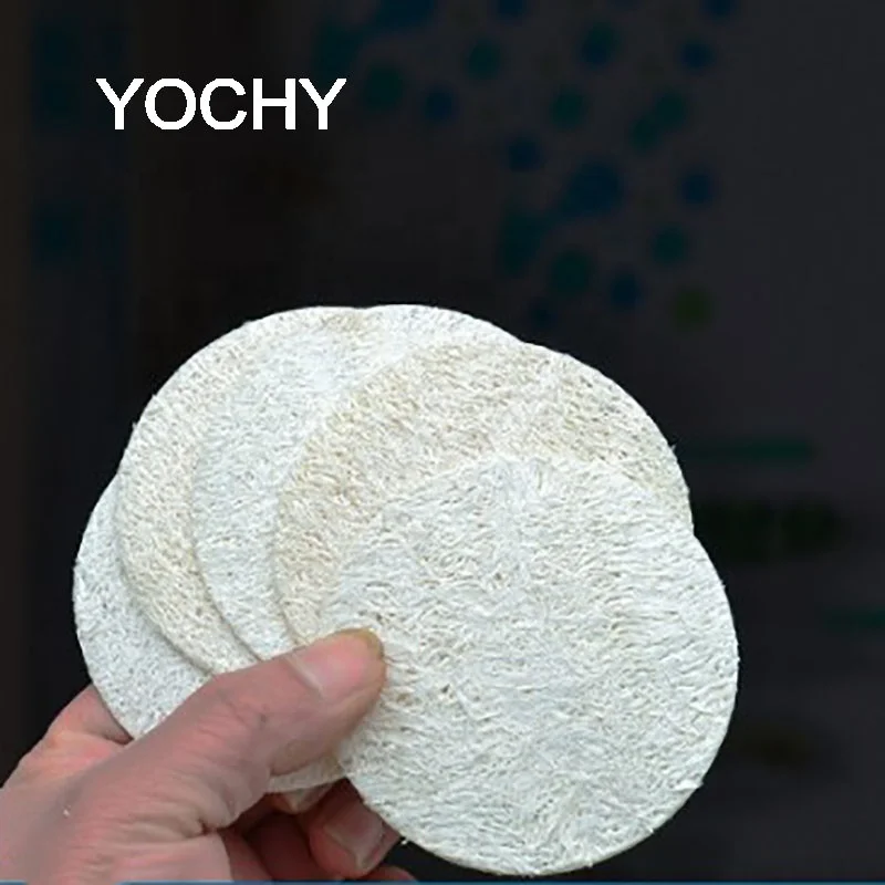 

makeup remover pads towel with natural loofah Round shape