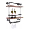 Factory customized antique wine DIY wine industrial style storage shelf rack