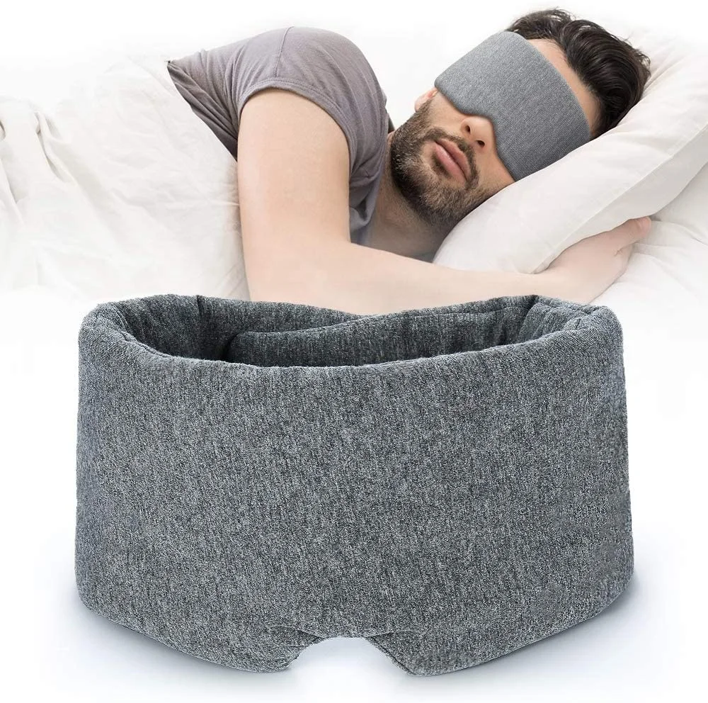 

wholesale comfortable eye mask sleep organic cotton 3d sleep mask custom sleep mask, Grey color