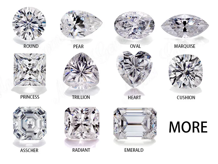 Messi jewelry loose moissanite marsquise 1.5x3-17x8.5mm loose gemetones DEF white moissanite