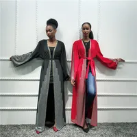 

New Muslim Women Maxi Robe Diamond Abaya Dubai Prayer Ramadan Open Cardigan For Women