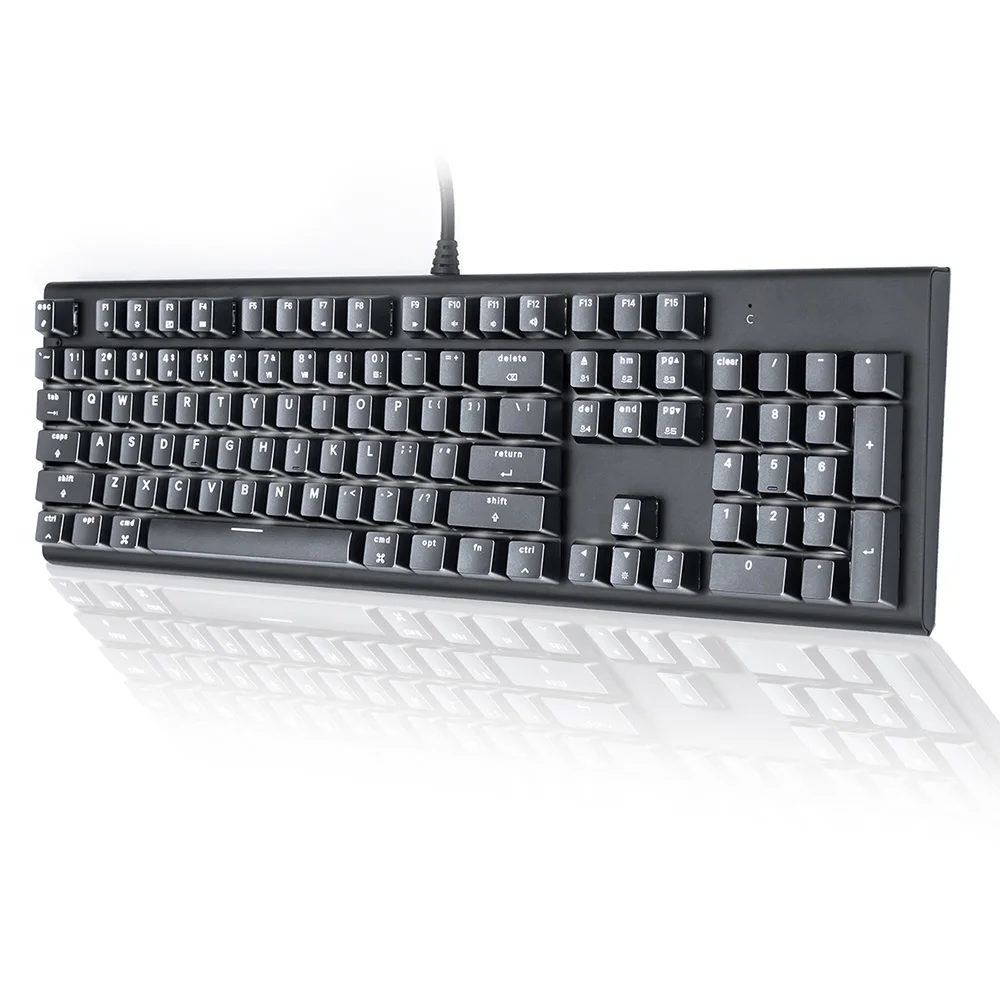 

Laser Mechanical Keyboard 104 Full Size MAC System Keyboard LED PC Laptop USB Wired MAC Keyboard, Space grey
