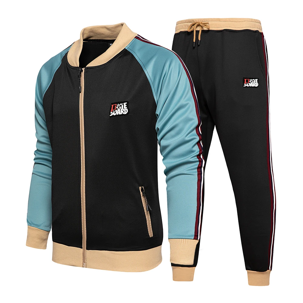 

HOdo Fashionable Custom Logo Printed Gym Wear 2 Piece Zip Up Jogging Hoodie tracksuit for Men