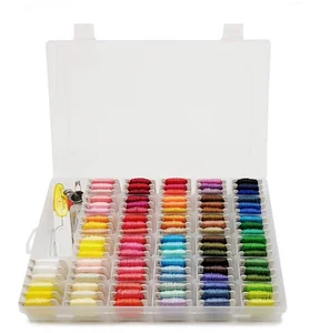 Image of dyed pattern embroidery thread with box, cross stich kit, embroidery floss with case