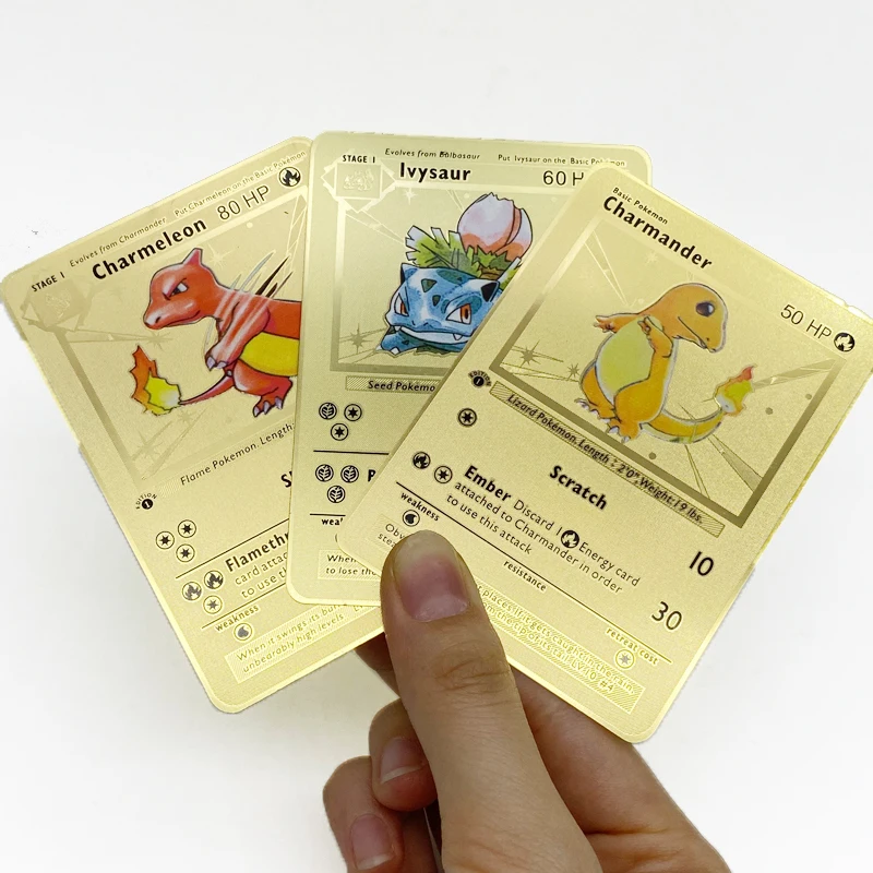 

Cheap 1st edition Charizard Base Set Pocket Monster Card Trading Pokemon Metal Card Game TCG