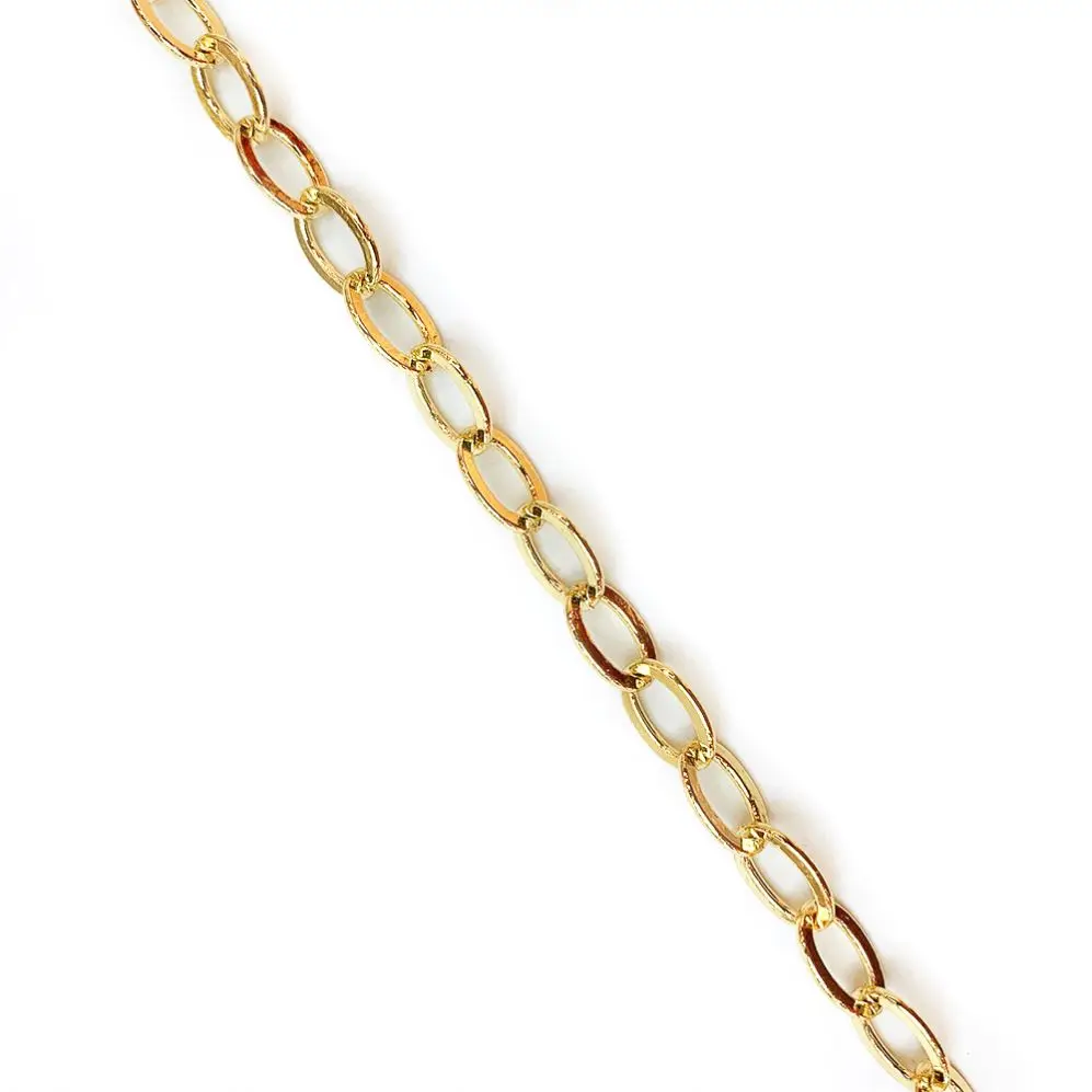 

Italian 24K Gold Plated Brass Jewelry Necklace Chain For Women With Custom 18 Inches Base Link Chain, Customized color