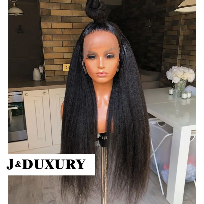 

Remy brazilian hair long human hair lace front wigs for black people yaki kinky straight full lace wigs human hair wig