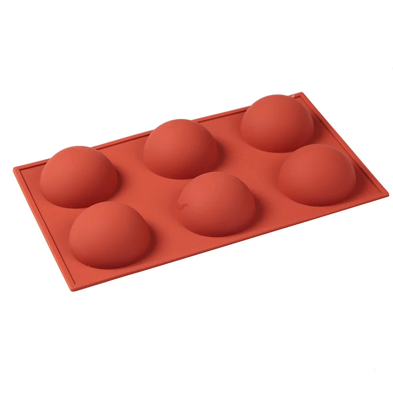 

Chrt New Design 6-Cavity Semi Sphere Silicone Mold for Making Chocolate, Cake, Jelly, Dome Mousse, Red,purple