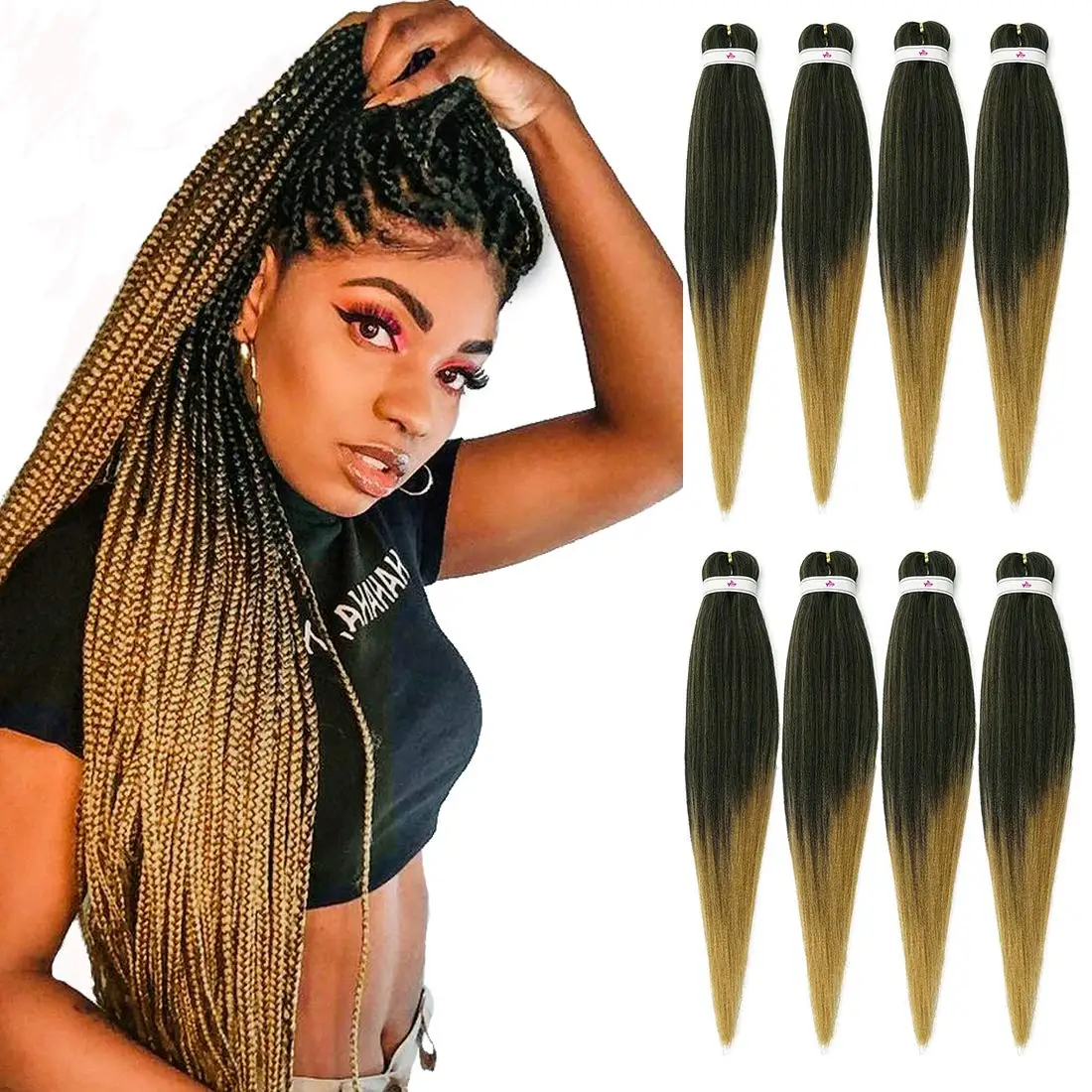 

Synthetic Easy Braids Hair Super Jumbo Tz Braids Hair Yaki X Pression Woman Ombre Jumbo Braiding Hair Extensions, Picture