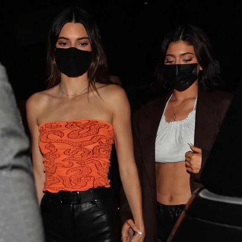 

Wholesale Latest Design Women Sexy Tube Top Corset Summer Party Club Wear Clothing Female Orange Print Crop Strapless Tank Tops