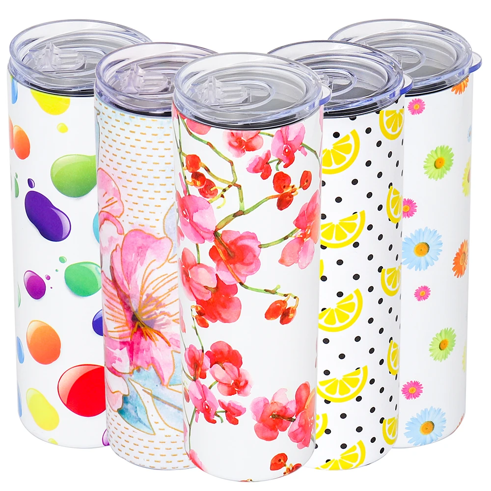 

White 20 Oz Stainless Steel heat Transfer Printing Tumblers Double Wall Insulated straight Sublimation Tumbler, Customized