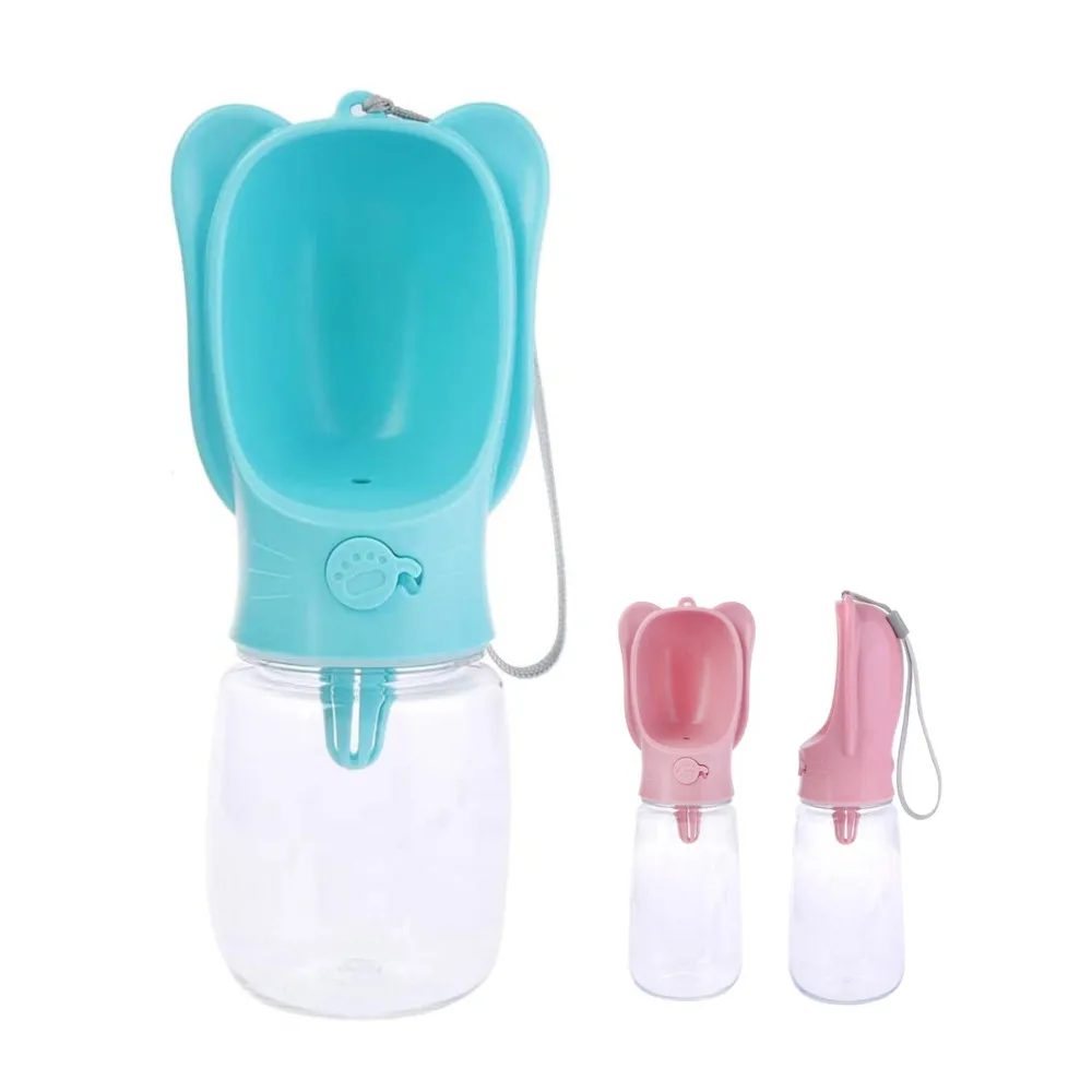 

High Quality Custom 350ml 550ml Automatic Filtration Multifuntion Portable Pet Dog Water Bottle, Pinl/blue/white
