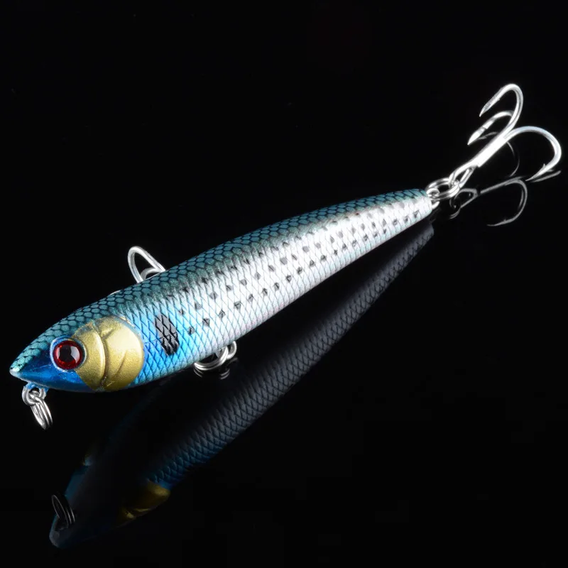 

1Pcs 8.8cm/10.2g Stripe Metal Jigging Lead Alloy Fishing Lure 3D Eyes Artificial Sea Fishing Paillette Wobbler Metal Hard Baits