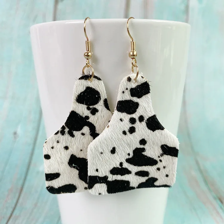 

cheetah animal print faux leather pu cow print earrings, Animal printed as picture