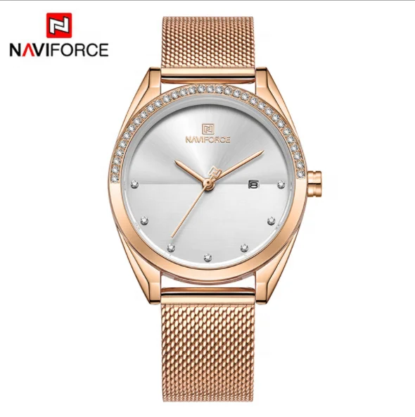 

NAVIFORCE 5015 diamond-studded simple student watch female fashion ladies calendar quartz wristwatches, According to reality