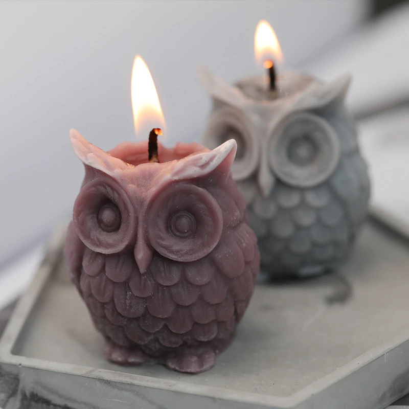 

C003 DIY 3d animal soap making mold owl candle molds for candle making, Stocked