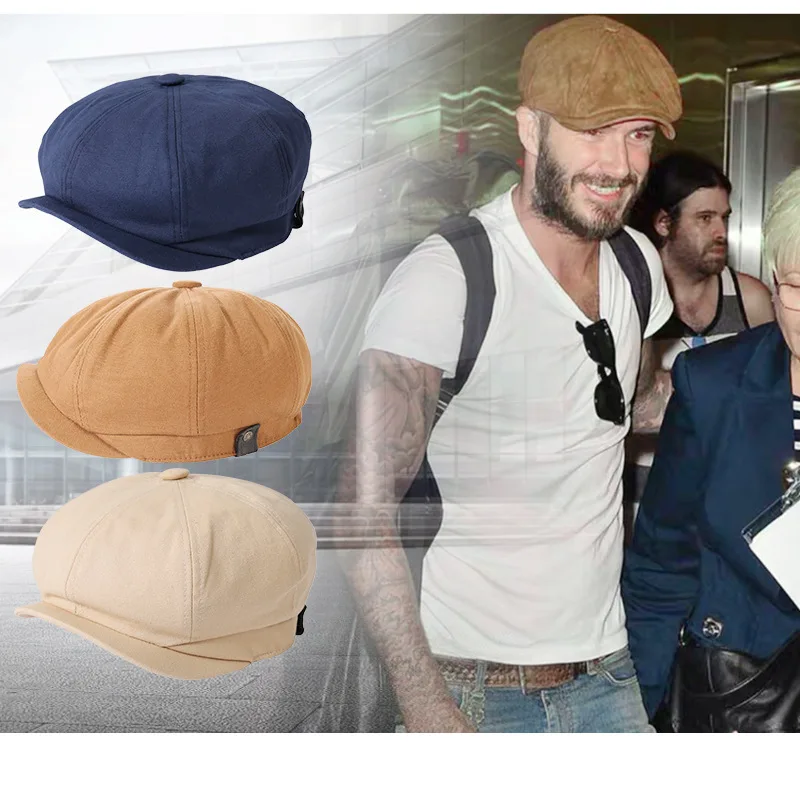 

HR01 Foldable summer large head men street wear newsboy fashion boinas hombre octagonal painter British beret Bailey hat caps