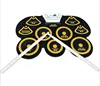 Electronic Roll Up Drum Pad Set Kit - Portable Silicone Sheet 9 Pads with Drum Stick, Foot Pedal Switch, Headphone