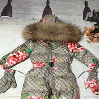 

Winter 2019 female bao body down jacket hands and feet covered with big-brand patterned thermal and cold climbing clothes