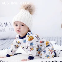 

AustinBella/wholesale boutique baby clothes boys' rompers new born baby clothes 0-3 months spring long-sleeve 100% cotton