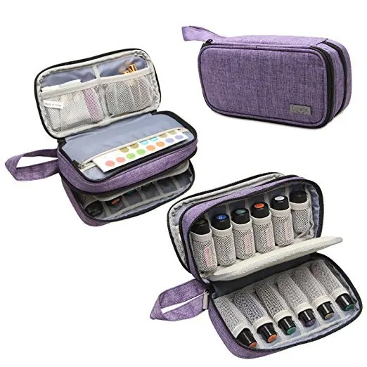 

Large capacity muti pockets small tote travel home use Essential oil bag