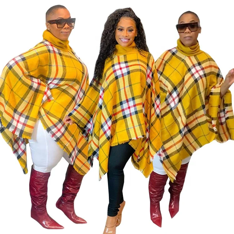 

DLL6081 Autumn new style plaid top crop turtle neck printed streetwear woman tops fashionable