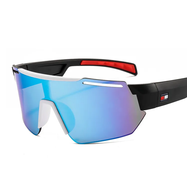 

Wholesale UV400 driving riding men sunglasses high quality sports Colorful big frame windproof sunglasses