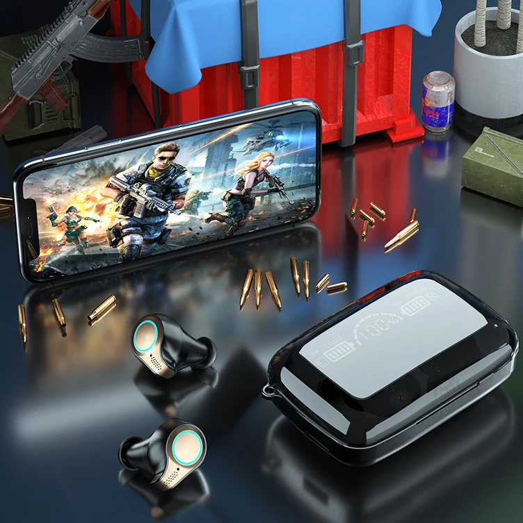 

New Arrival 2021 High QualityHifi Led Digital Light Touch Noise Cancelling Audifonos M18 Blutooth Earphone