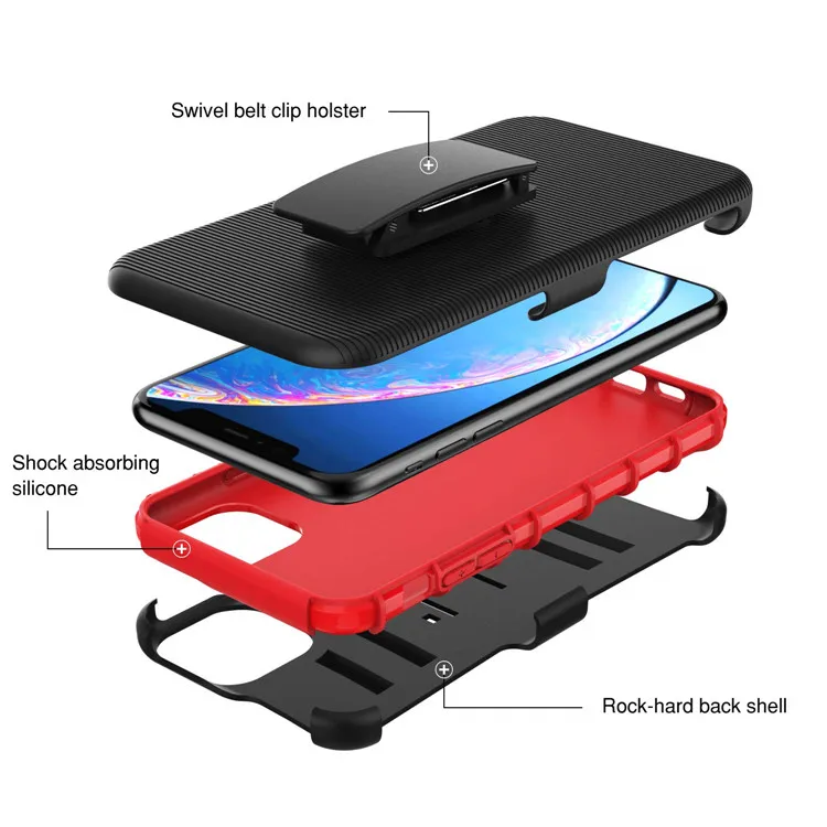 MoKo Wholesale belt clip PC hard protective cellphone case for iphone 11 6.1 inch 2019
