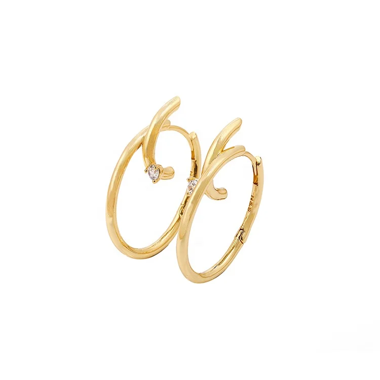 

Hoop Earrings with Zircon Designs Jewelry Models Dubai 2021 for Women Jewellery of Small Rose Gold Gift Silver Trendy Earrings