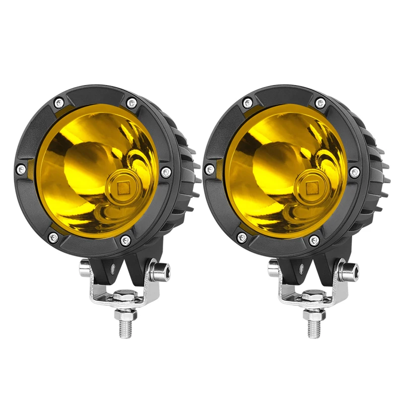 

4X4 Off Road Amber Fog Lights 40 Watt Round Spot Beam 3.9 Inch Yellow Ring Led Work Light