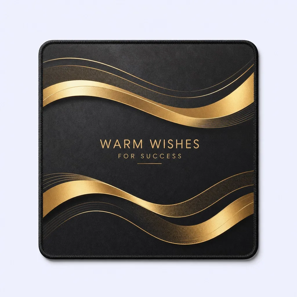 Warm Wishes for Success Fluid Gold Wave