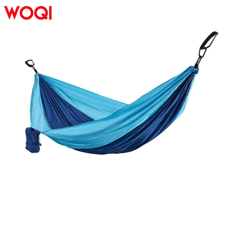 WOQI Portable Outdoor Hammock for Single & Double Camping with 2 Tree Straps and Attached Carry for Outdoors