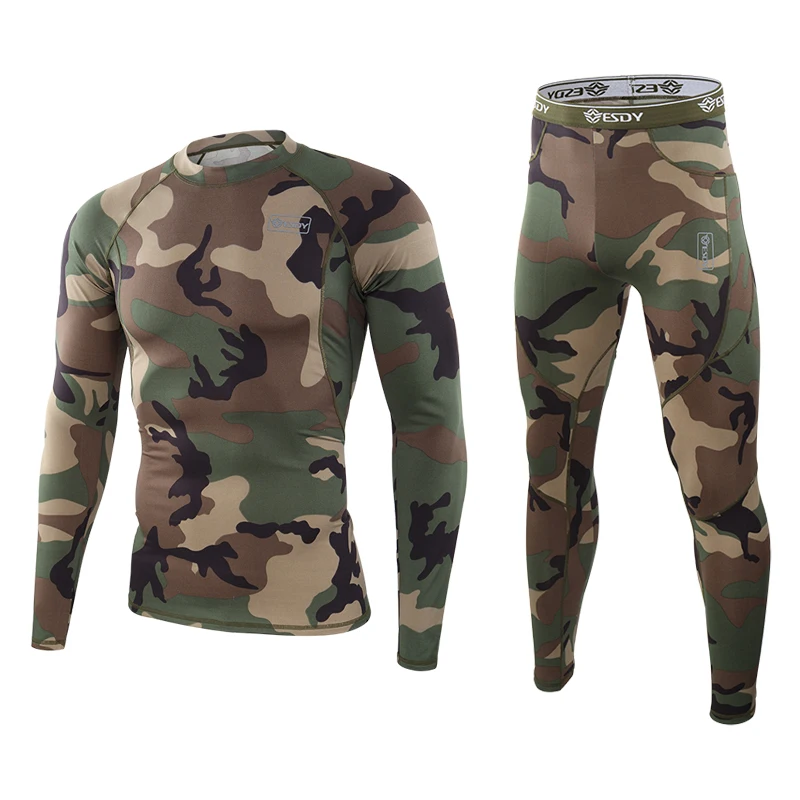 

Men's Winter Outdoor Sports Tactical Fleece Lined Thermal Underwear Set, Black,,khaki,military green