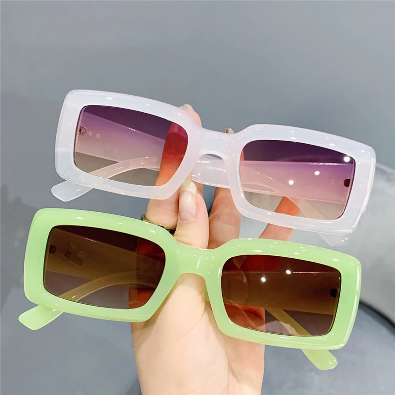 

New Fashion Vintage Sunglasses Women Brand Designer Retro Rectangle Sun Glasses Female Ins Popular Colorful Square Eyewear